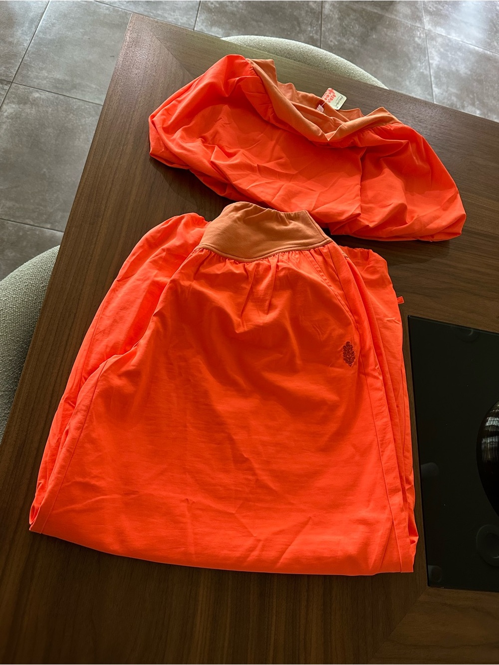 Free People Neon Orange Athletic Shorts